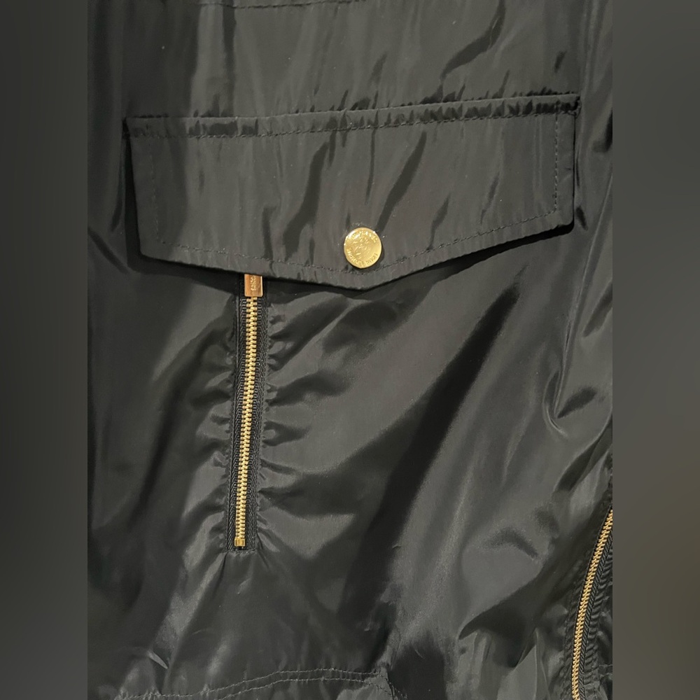 MICHAEL KORS Women's MK Trench Coat with Hood Black Polyester Gold
Logo Size XL - Picture 4 of 9